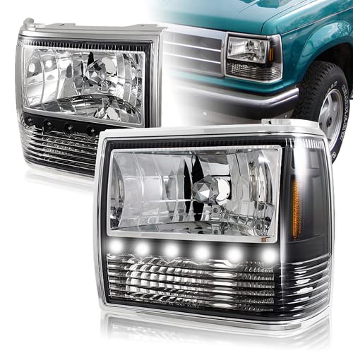 HK5 LED Daytime Running Headlight + Bumper Light + Corner Light 2 PCS Compatible with 1991-1994 Ford Explorer & Compatible with 1989-1992 Ford Ranger,