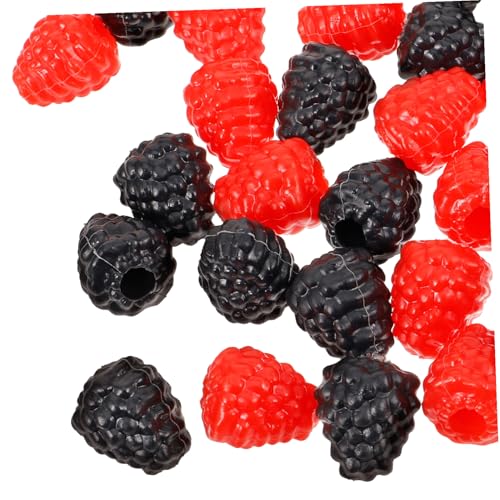 ARTSEWPLY 40 Piezas Frambuesas Artificiales Decorativas Modelo Realista para Hogar Fotografía y Exhibición Color Negro y Rojo