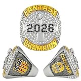 HYKJSHED 2026 Fantasy Football Ring Vatertag Sammlerstücke Meisterschaftsringe(Blanc,11)