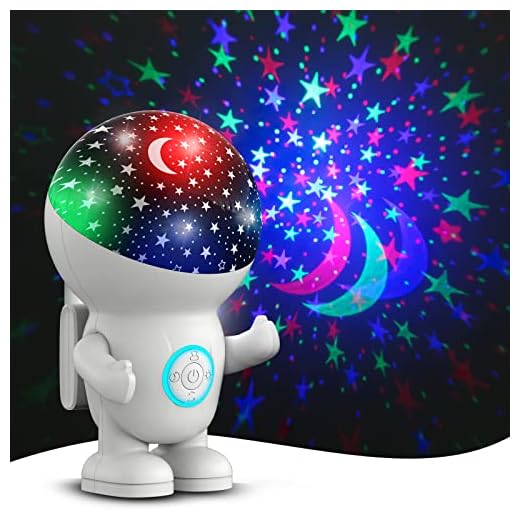 Night Light for Kids,Astronauts Star Projector with Energy Halo Light 1h Timer and 360 Degree Rotation Baby Night Light Ceiling Light Projector Best Gifts for Kids Bedroom,Girl Room Decor
