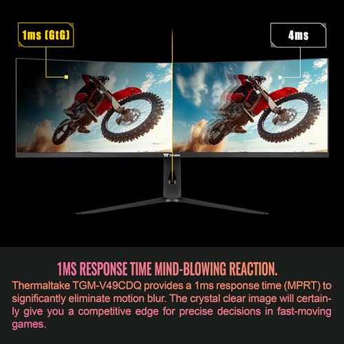 Image of Thermaltake 49 inch DQHD Curved Ultrawide Gaming Monitor; Fast VA Panel; 5120x1440 DQHD; 240Hz; 1ms GTG; Adaptive Sync; HDMI /DP /Type-C /USB; VESA 100x100; HDR10; 1800R Curve; PIP /PBP; GM-GCE-49CEUB-US