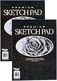 Premium Sketch Book - 9x12-Inch - 40 Sheets per Book - Excellent for Pencil, Pastel, Charcoal and Crayon from Northland Wholesale. (2-Premium Sketch Books)