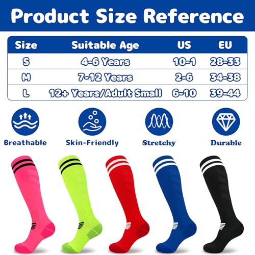 Image of Olreco Kids Soccer Socks Youth Baseball Socks Men Women Softball Sock for Girls Boys Football Sock Men Team Sports Accessory