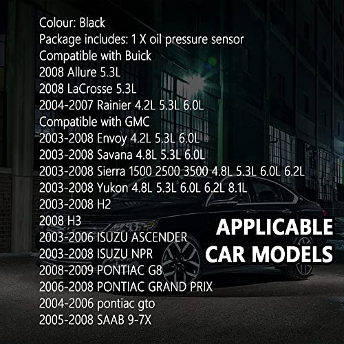 Salior SALIOR-CHUAN GAN QI-2902-NEW Engine Oil Pressure Sensor Automotive Replacement Sensors Oem#12616646 12677836 D1846A Compatible thumb #7
