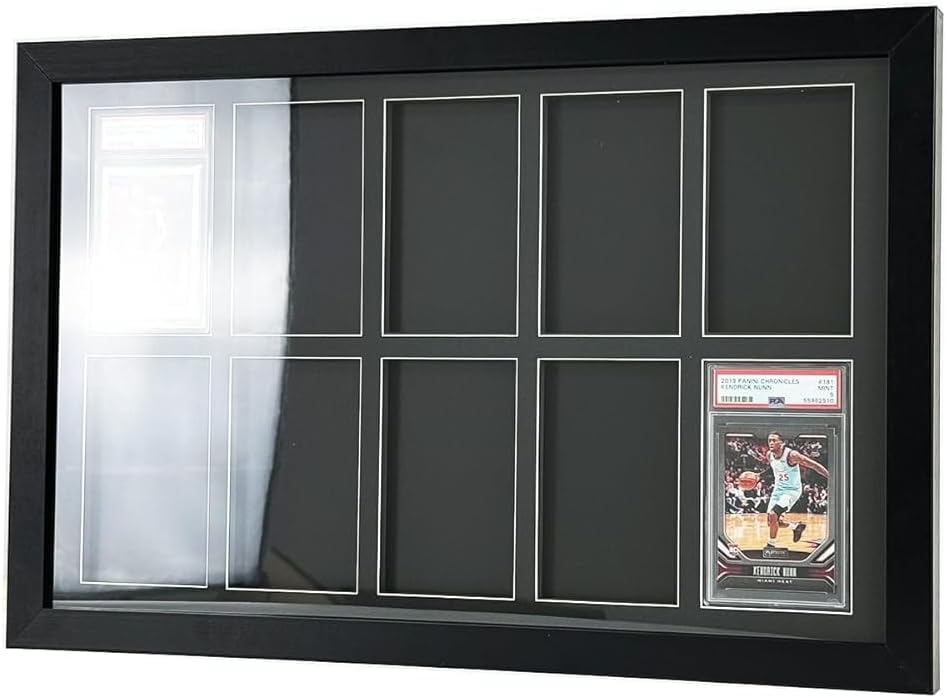 Graded Card Display Frame–Compatible with PSA, CGC, and TAG Slabs–Wall-Mount Trading Card Display Case for Sports Cards, Pokémon, and MTG (10 slabs)