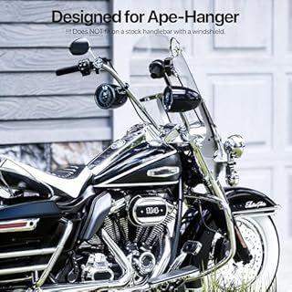 GoHawk Bluetooth Motorcycle Speakers | 5" Waterproof Motorcycle Stereo System | Built-in Amplifier Audio Music Player w/USB, Great for Ape-Hanger Handlebar Harley Custom Touring, AS5-X Black