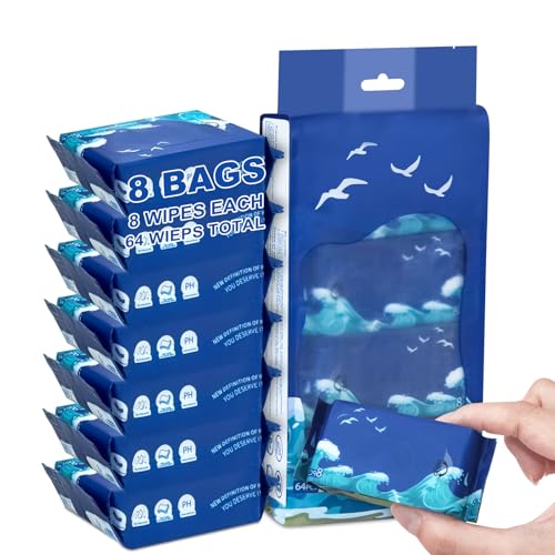Image of 64 PCS Mini Travel Size Wet Wipes,Hand Wipes Travel Size for Adults,Kids