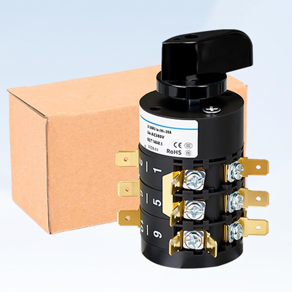 Interrupteur rotatif SZW26-20 440 V 20 A Triphasé marche avant marche arrière avec boîtier de protection IP65 pour moteur industriel