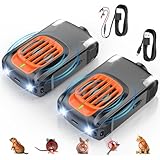 2025 Upgraded Mouse Repellent, 2 Pack Rodent Repellent for Car Engines, Ultrasonic Repellent Plug in, 4 Strobe Lights Repeller Under Hood, Keep Mice Away from Car Engines, Room, Indoors, Outdoors