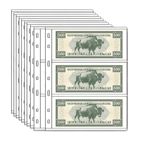 Hojas para Colección de Billetes 3 Bolsillos 10 Hojas miniatura 1
