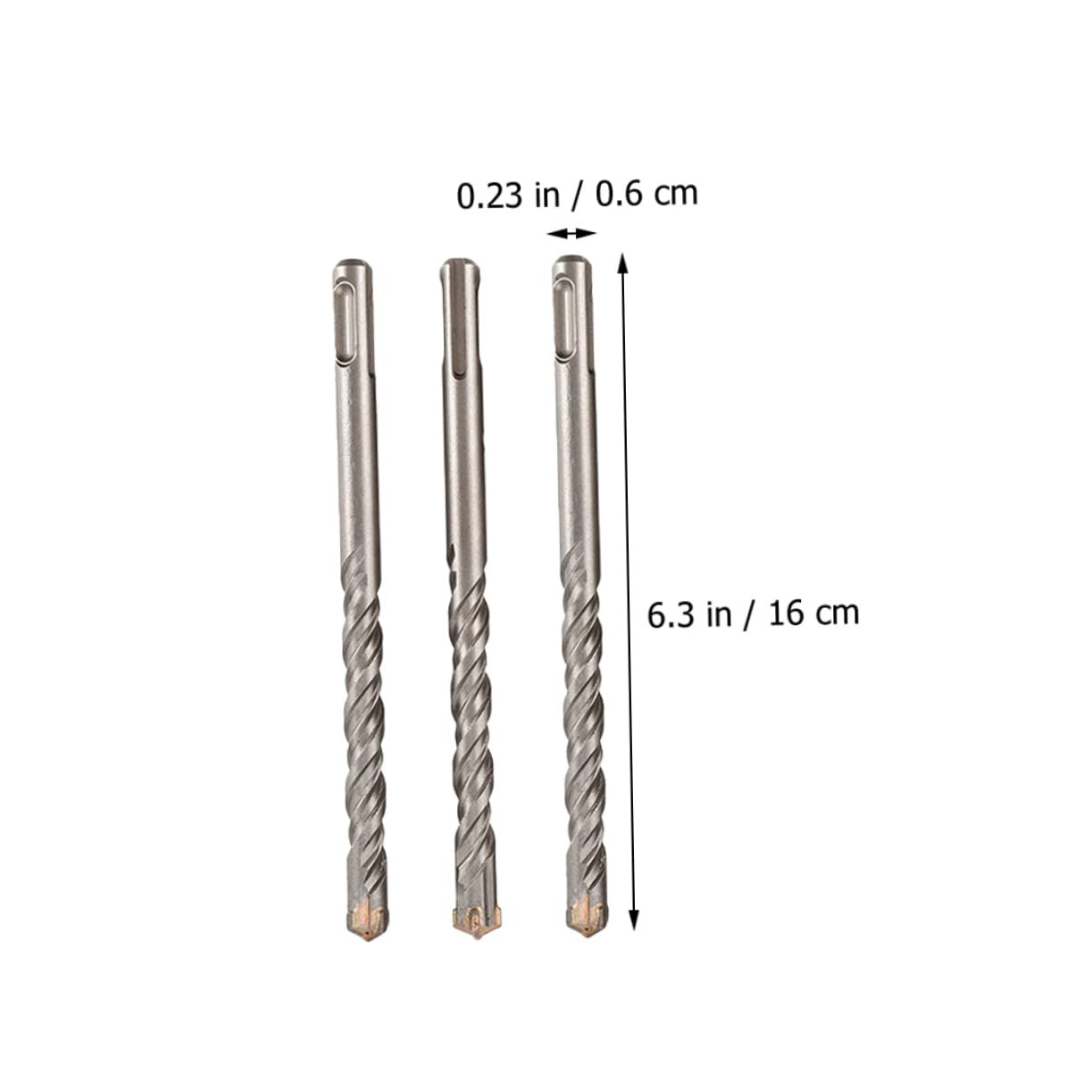 Balacoo 3pcs Electric Hammer Drill Bits Porcelain Tile Masonry Cement Drill Bits for Concrete