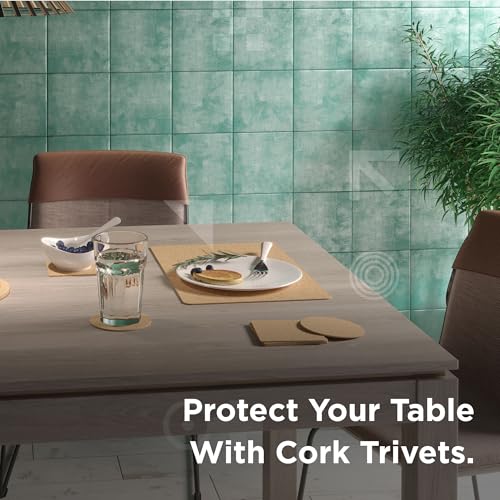 Go4Cork Cork Round Trivet Set - 195x10mm (7.68"x0.39"), Pack of 3 | Heat Resistant, Reusable, Easy to Clean | Ideal for Kitchen & Dining - Image 4