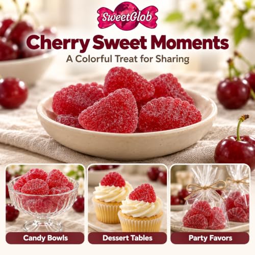 SweetGlob Cherry Fruit Slices Gummy Candy, Soft & Chewy, 1 lb - image 2