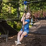 Jugader Upgraded 160FT Zipline for Backyard Kids and Adults with Trolley and Handle, Strong Stainles