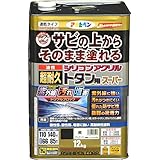アサヒペン 塗料 ペンキ 油性超耐久シリコンアクリルトタン用 12kg 黒 油性 トタン 屋根塗料 サビの上からそのまま塗れる ツヤあり 速乾 1回塗り 紫外線 汚れ 塩害 トリプルブロック 日本製