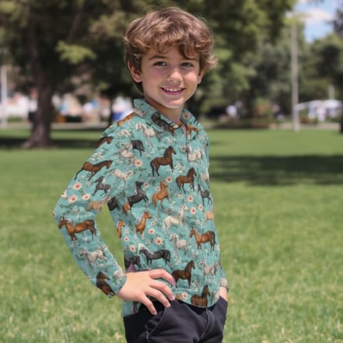 WELLFLYHOM Boys Shirt 3-16 Long Sleeve Golf Top Collared School Uniform Novelty Graphic Activewear for Gym Tennis Running4