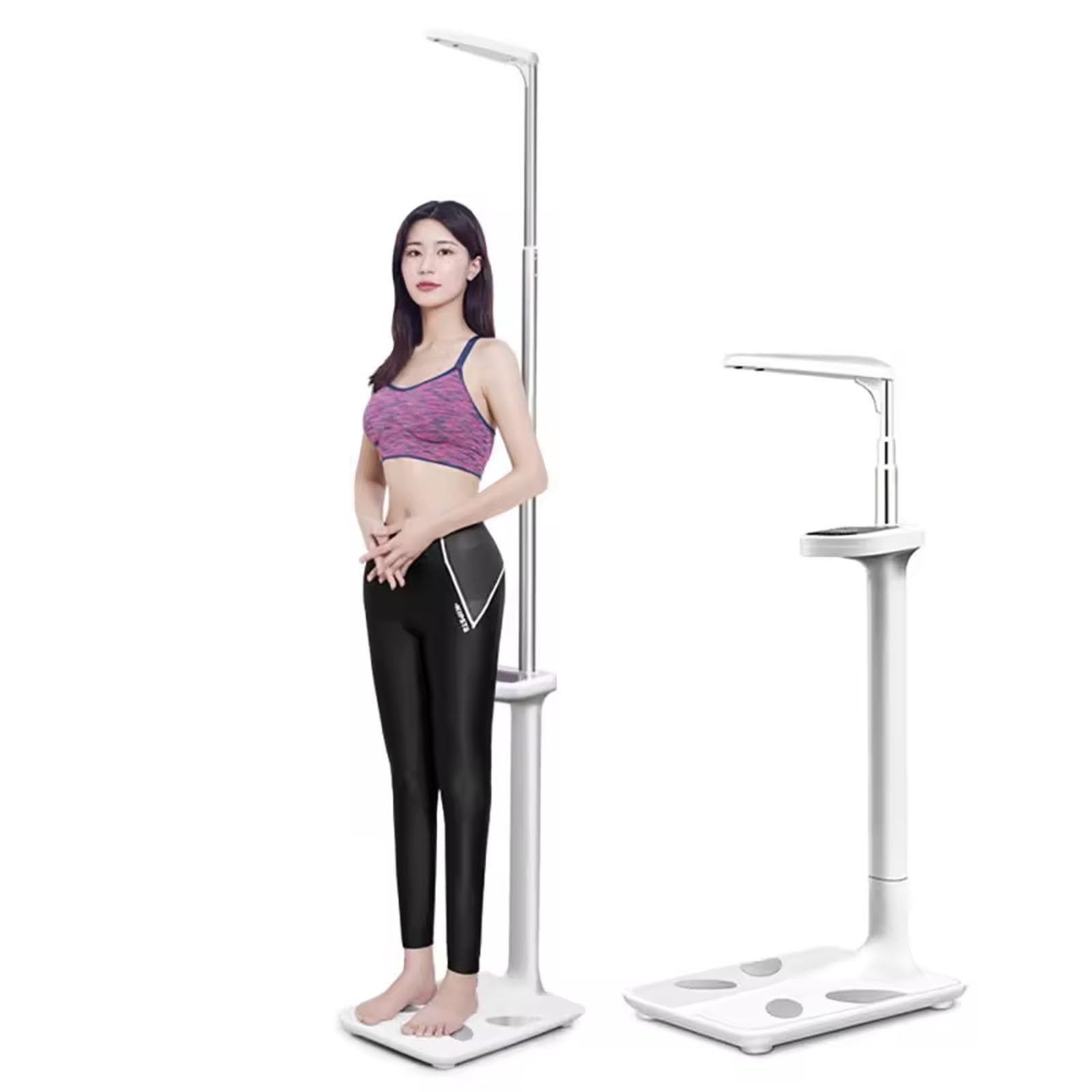 Bilancia di dimensioni e peso con app display LCD, analizzatore di grasso corporeo da 200 kg, bilancia digitale per misurazione peso/altezza/obesità/BMI