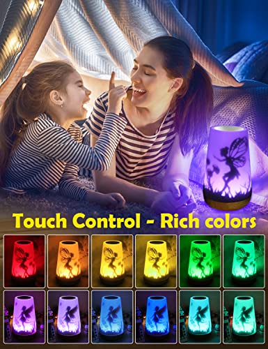 Mostof Lampada da comodino a LED, Fata Luce Notturna Bambini con Telecomando e Sensore Tattile multicolore, a 360°, ricaricabile, con controllo della luminosità - Image 3