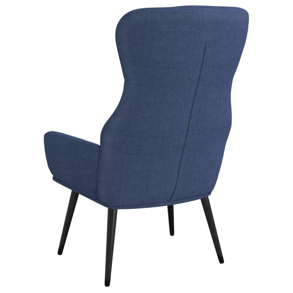 Poltrona relax in tessuto blu con braccioli | Struttura in metallo robusta, rivestimento morbido, imbottitura ottimale, sedia da salotto stabile