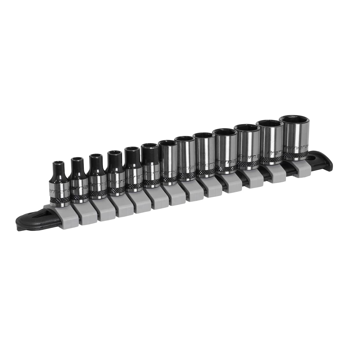 Sealey AK7990 Socket Set 13pc 1/4""Sq Drive Metric - Black Series