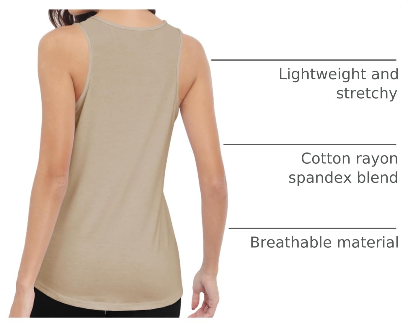 Women Scoop Neck Flowy Loose Fit Tank Top Sleeveless Summer Tops Shirts image 4