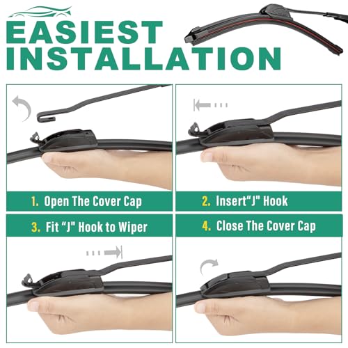 Image of 15 inch 15 inch 13 inch Windshield Wiper Blades Replacement for Jeep Wrangler 2007-2017 / Jeep Wrangler JK 2008-2018 Premium All Weather Front Rear Wipers Set - OEM Quality (Pack of 3)