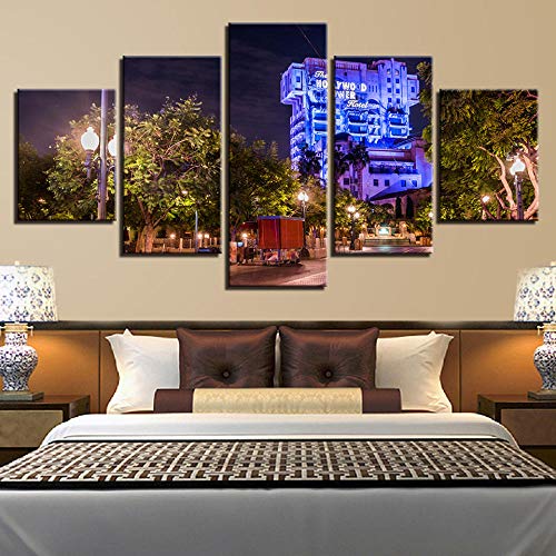 Idée cadeau déco moderne tableau imprimé 5 pièces bleu - 4