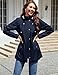 LOMON Women Rain Jacket Lightweight Hooded Jackets Women Lined Trench Coats Waterproof Outdoor Hiking Raincoat Navy Blue L (Cute Plaid Lining)
