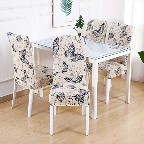 Lalluxy Stretchy Parson Chair Slipcovers For Dining Room Chair Seat Covers Chair Protectors For Party Pet Protection Universal Fit Soft Polyester (Set Of 6, Butterflies) #TOP2
