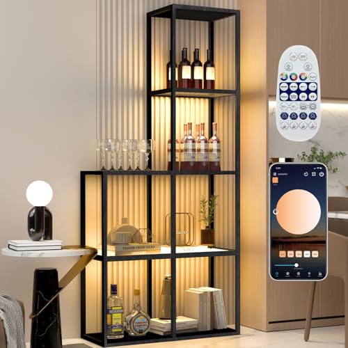 XIIW Vitrine mit LED Beleuchtung, Dimmbar Glasvitrine mit Einstellbare Farbtemperaturen und...