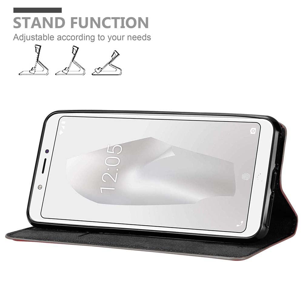 Cadorabo Custodia Portafoglio Per BQ Aquaris X2, Rosso Mela, Con Slot Carte, Chiusura Magnetica E Funzione Stand