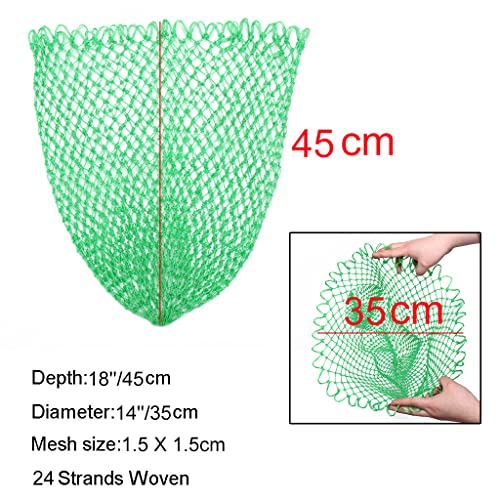 14 inch Fishing Net Replacement Netting Fishing Landing Net Replacement Net for Freshwater Saltwater Fishing Green - Thumbnail 2