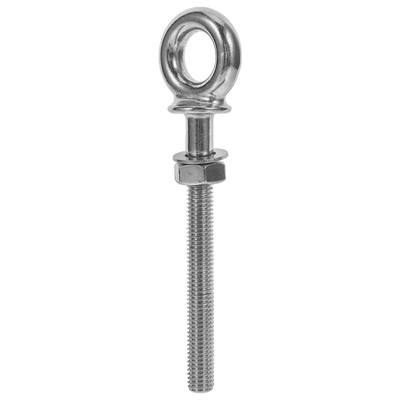 Lifting Eyebolt, Durable Stainless Steel Lifting Eye Bolts with Nuts Swing Eyebolts Ring Hook Bolt Screw Fasterners(As Shown)
