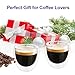 Double Wall Expresso Cups (Set of 2), 3 Ounce Glass Espresso Mugs - Clear, Double Walled, Insulated, Small Demitasse Cups for Espresso Machine - Microwave Safe