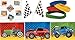 120 Pc Kid's Race Car Party Favor Bundle Pack (72 Tattoos, 12 Bracelets, 12 Sticker Sheets, 24 Checkered Racing Flags)