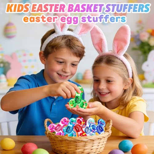 Fidget Spinner 2 Pack, Light up Sensory Fidget Toys Adults Kids 4-8-12 with Autism ADHD, Kids Easter Basket Stuffers Easter Egg Fillers Glow Anxiety Toys Stress Relief Teen Boy Gifts, Classroom Prizes - Image 4