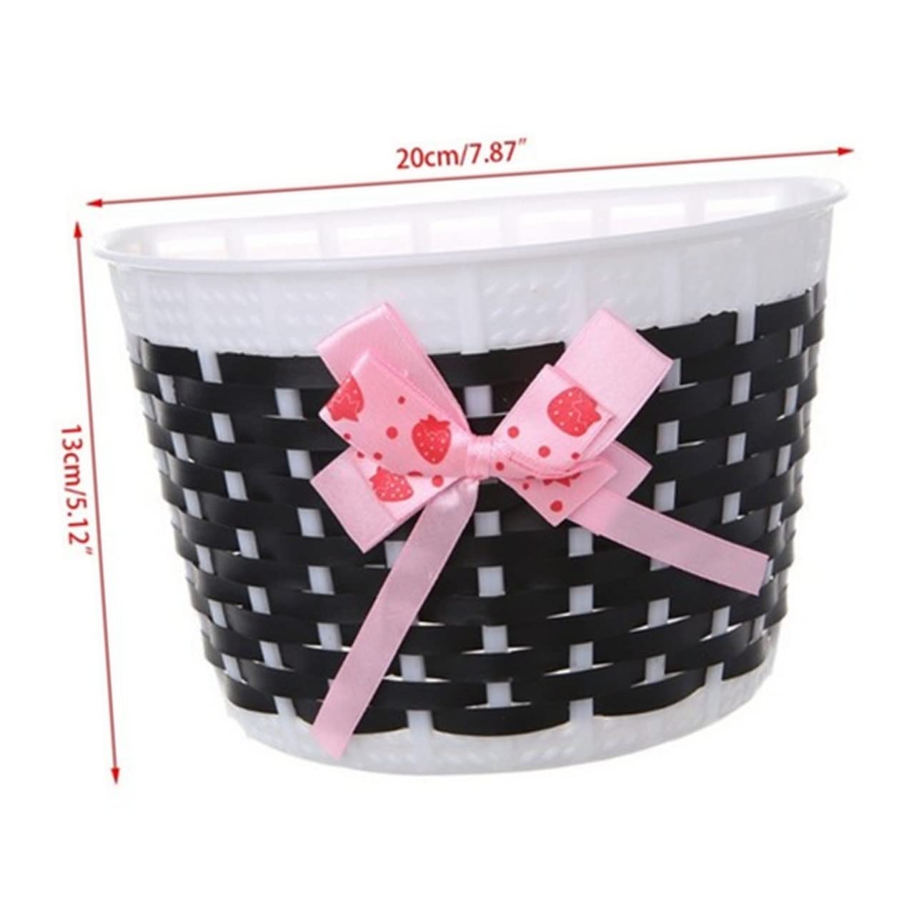 HEMOTON Lovely Bike Basket for Knitted Bowknot Front Basket Black Durable Crash Resistant for Bicycles Versatile Household Use