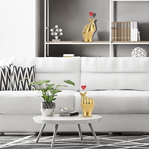 Dovdov A001 Gold Gesture Statues And Sculptures, Resin Out Abstract Gesture Statues Home Decor, Valentine'S Day Gifts thumb #2