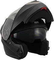 Vista 10 de Milwaukee Performance Helmets MPH9804DOT Matte Black Modular Racing Helmet w/ Drop Down Visor