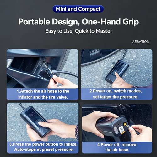 Cordless Tire Inflator Portable Air Pump – Car & Motorcycle