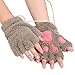 Arshiner Women Cat Bear Paw Claw Soft Winter Gloves