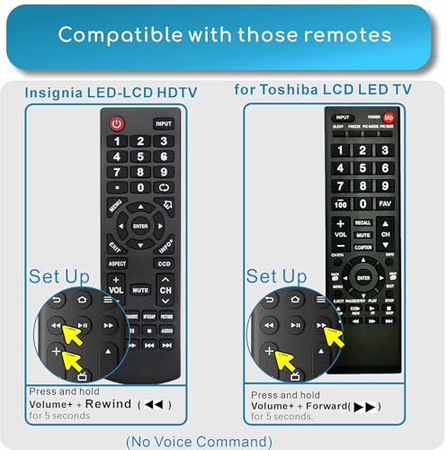 Image of Replacement for Insignia TV Remote 2026-2020 Toshiba Hisense TCL Smart TVs | Universal TV Remote, Remote Finder, Google, Smooth feel, Premium, old Insignia-LED-LCD HDTV