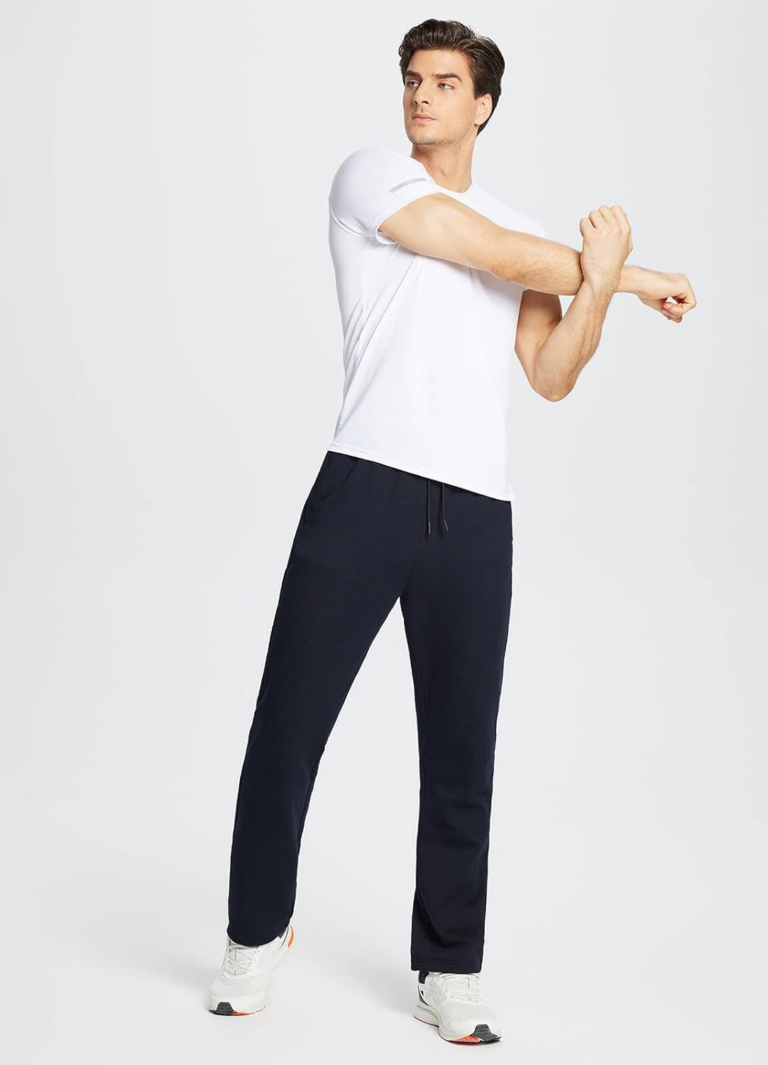 baleaf Men's Fleece Lined Pants Sweatpants Straight Leg Cotton Open Bottem Yoga Thermal Pockets