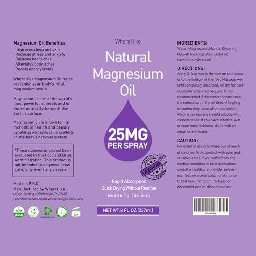 Wherehike WH240511 Natural Magnesium Oil Spray thumb #7