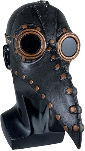 Miniatura 6 de Elolicu Máscara de médico de la peste, máscara de pájaro steampunk, máscara de látex para Halloween, pico de vapor, máscara de disfraz de fiesta punk
