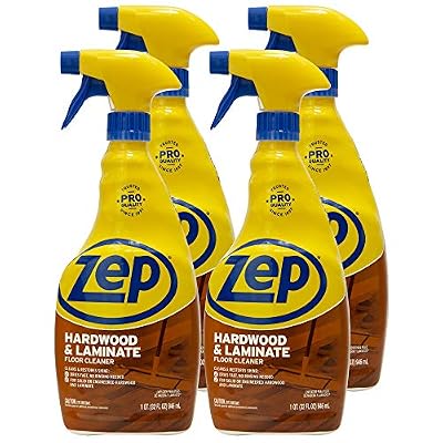 Zep Hardwood and Laminate Floor Cleaner - 32 Oz (Case of 4) - ZUHLF324 - Cleans Spots, Stains, and Scuffs while Restoring Shine on Hardwood, Laminate, Cabinet Doors, Crown Molding, and MORE
