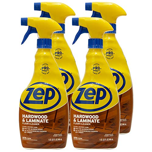 Comparison: Best Cleaner For Hardwood Cabinets 4 Zep Hardwood and Laminate Floor Cleaner - 32 Oz (Case of 4) - ZUHLF324 - Cleans Spots, Stains, and Scuffs while Restoring Shine on Hardwood, Laminate, Cabinet Doors, Crown Molding, and MORE