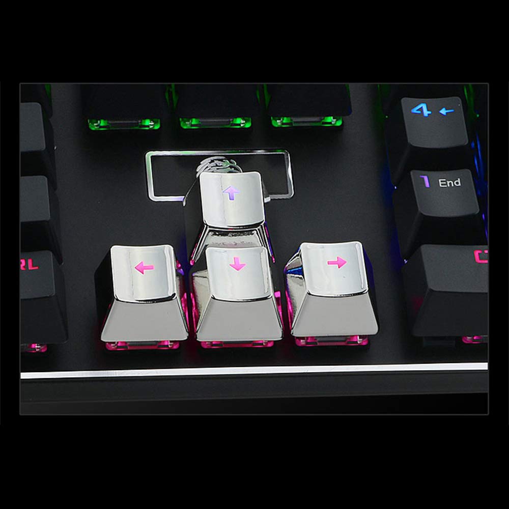 Juego de 12 Teclas PBT retroiluminadas metálicas galvanizadas para Teclado mecánico Cherry MX Axis TLT Retail FPS y MOBA Gaming Switch QWER/ASDF/WASD/Direction con Extractor de Llaves
