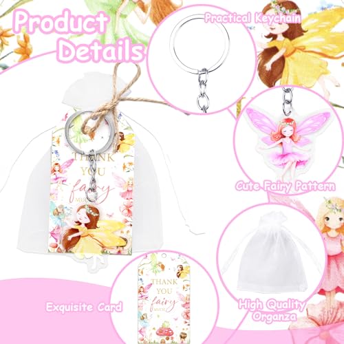 Serencatcher Fairy Birthday Party Favors, 72Pcs Fairy Baby Shower Party Favor Includes Keychain Thank You Tags for Fairy Theme Baby Shower Birthday Party Bridal Shower Wedding Bachelorette by Serencatcher - Image 4