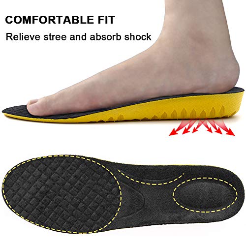 Image of Ailaka Elastic Shock Absorbing Height Increasing Sports Shoe Insoles, Soft Breathable Honeycomb Orthotic Replacement Inserts for Men & Women